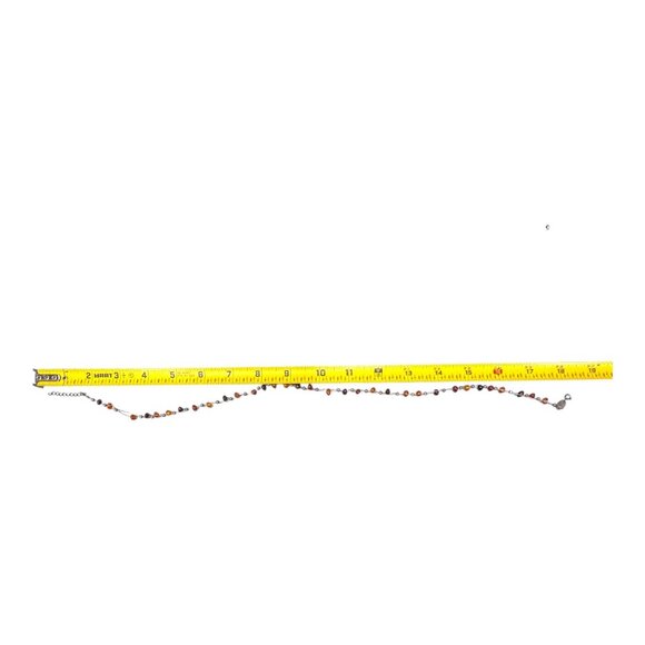 Sterling Silver Amber Floating Gemstone Necklace Handcrafted Delicate Design 18" - Picture 8 of 9